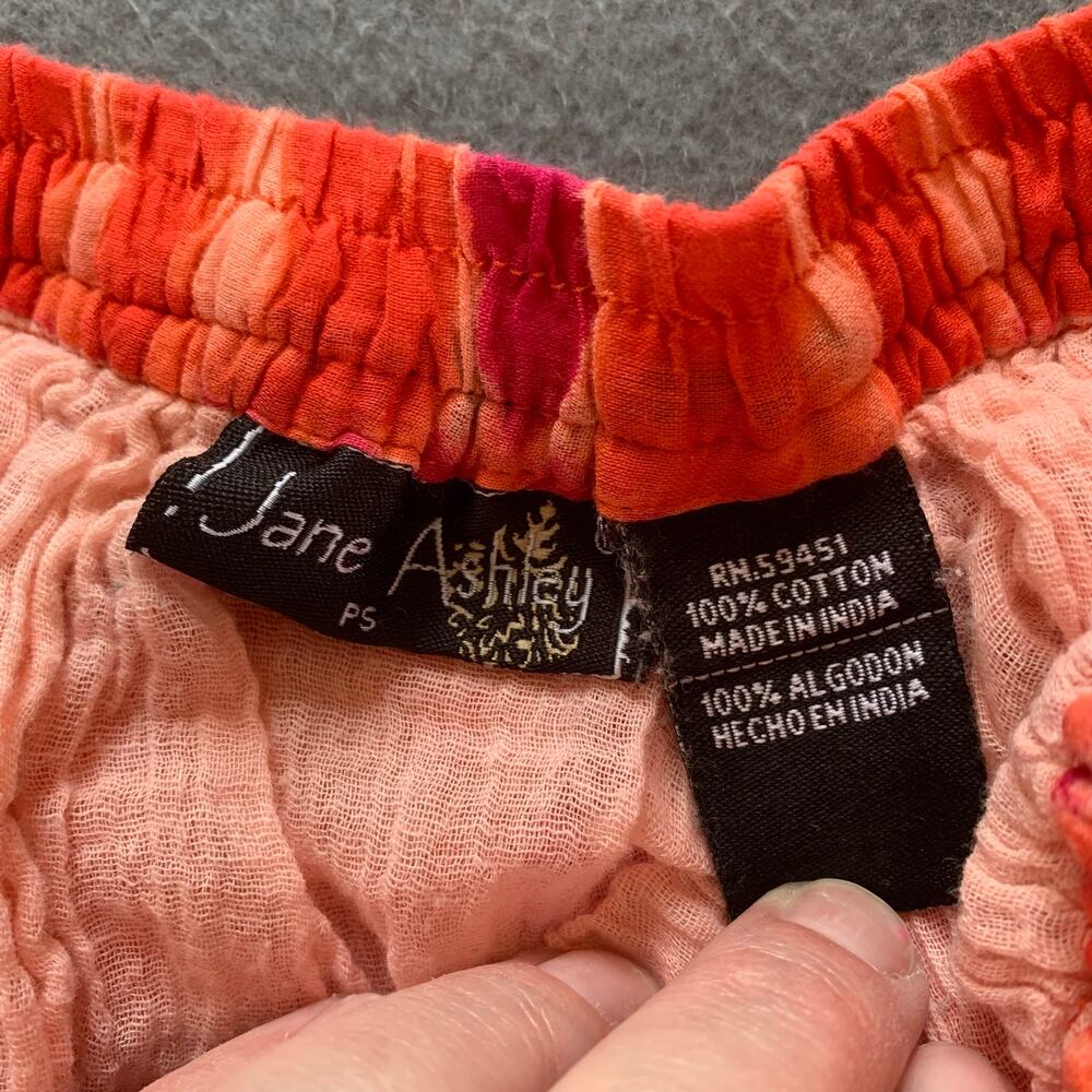 Jane Ashley Boho Tiered Skirt Petite Small Orange Pink Tie Dye Festival Cotton - Picture 7 of 9